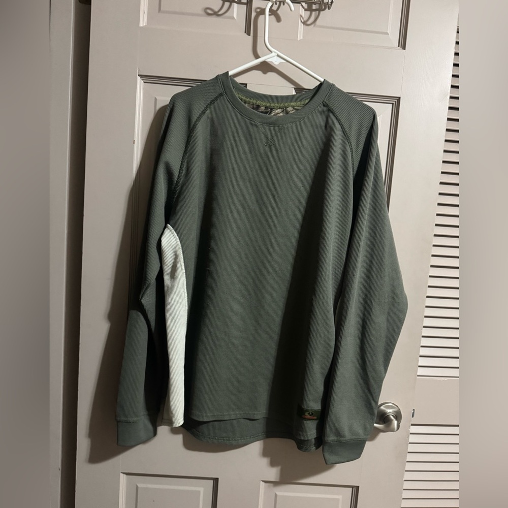 Mossy Oak Men's Olive Pullover Long Sleeve Hunting Shirt Size XL